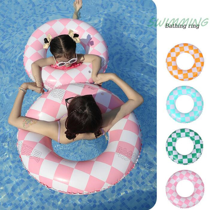 砂浜★水泳★コースター★キッズ★浮き輪★子供用★ベビー★チェック柄★可愛い★多色