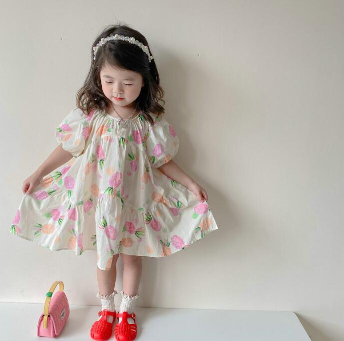 子供服★ワンピース★韓国風子供服★キッズ女の子★花柄★カジュアル★7-15#