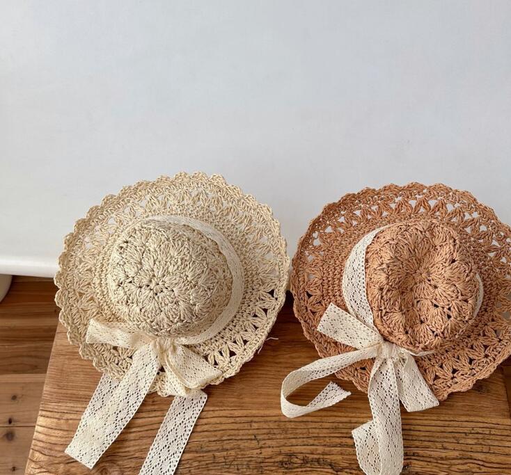 2023新品★子供用★草編み ハット　帽子★3色選べ