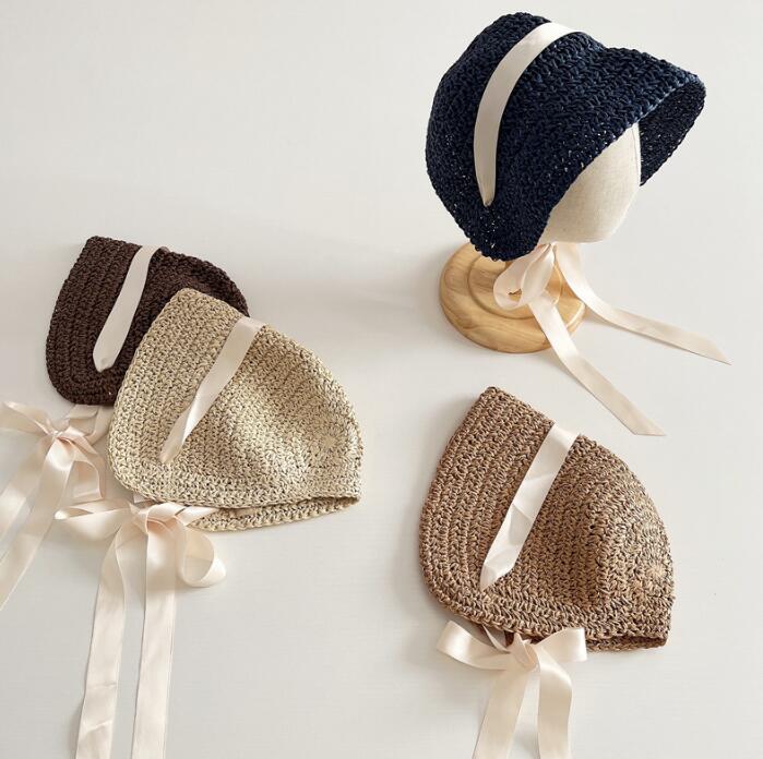 子供用★帽子★麦わら帽子★キッズ女の子★日焼け防止★カジュアル★リボン★4色