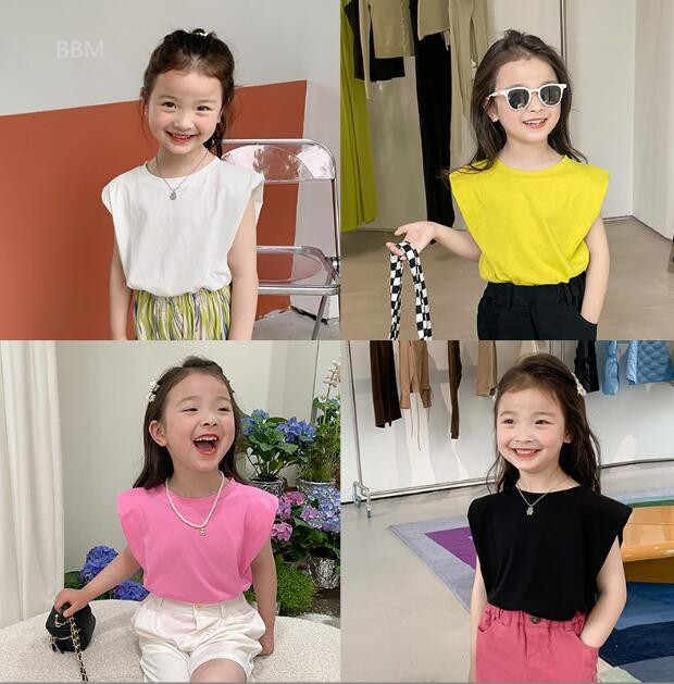 2023★春夏新作★韓国風子供服★袖なし★Tシャツ★4色80-150CM