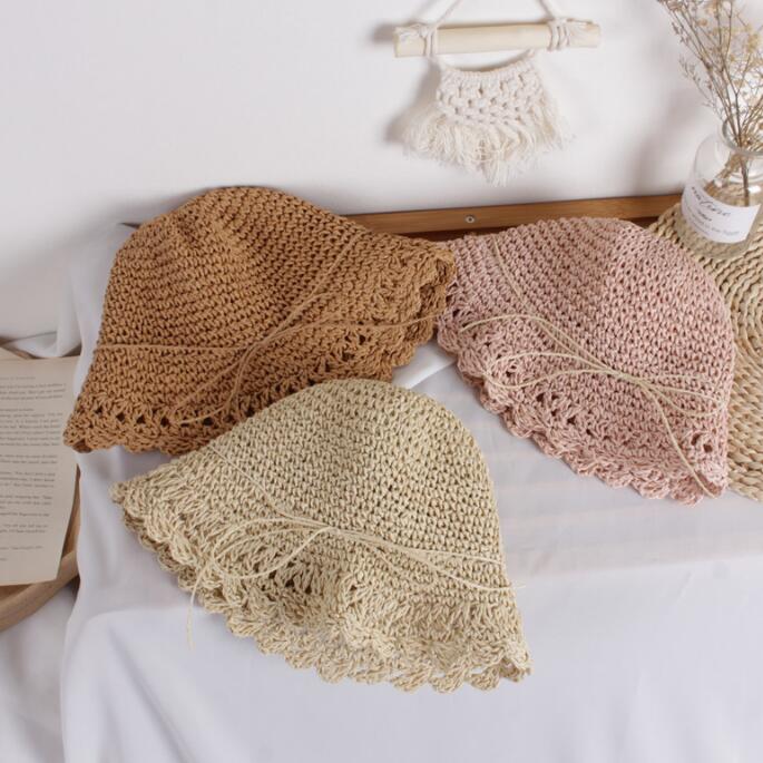 子供用★帽子★麦わら帽子★キッズ女の子★日焼け防止★カジュアル★3色