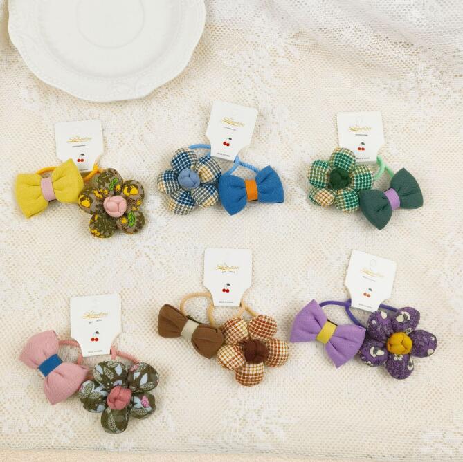 髪飾り★まとめ髪用★ヘアアクセサリー★子供用★キッズ女の子★ヘアゴム★2枚入り★多色