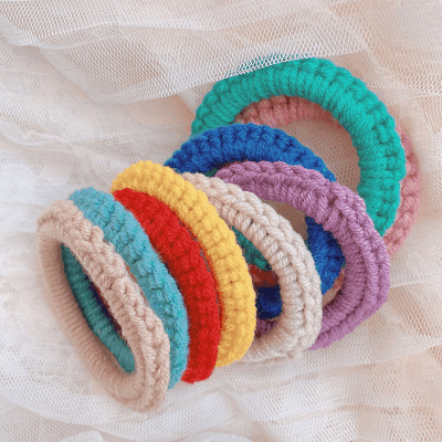 Y2K 秋冬新作 髪飾り レディース ヘアゴム リングゴム ひも ヘアオーナメント ハンドメイド 毛糸編み