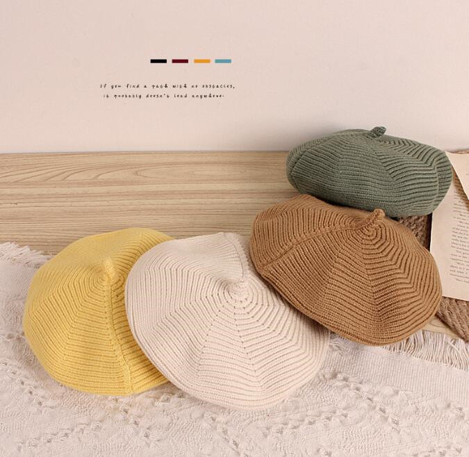 子供用★帽子★ベレー帽★キッズ★男女兼用★無地★ニット帽子★韓国風★9色