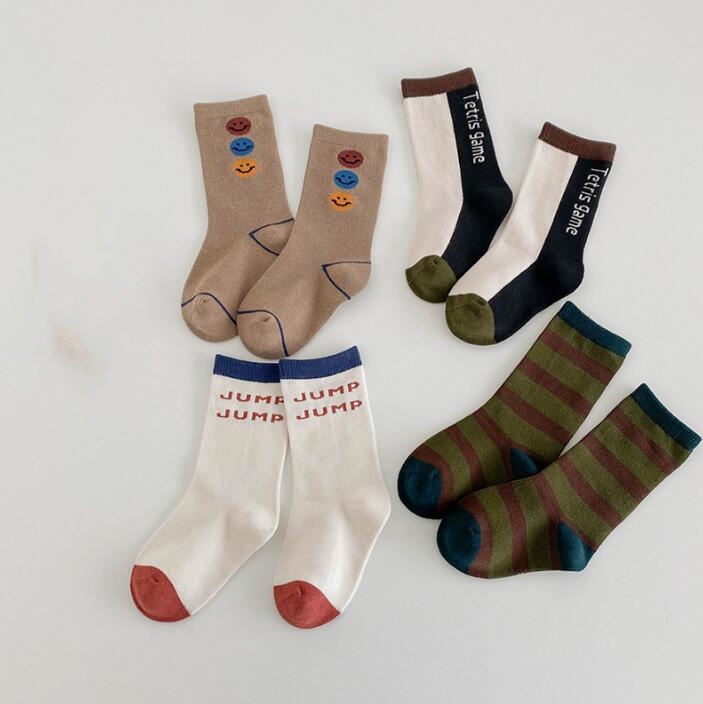 2023★春秋新作★ソックス★キッズ靴下★1セット=4点★M-XL