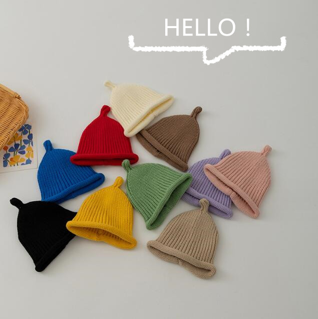 子供用★帽子★ベビー★無地★ニット帽子★男女兼用★毛糸★可愛い★10色