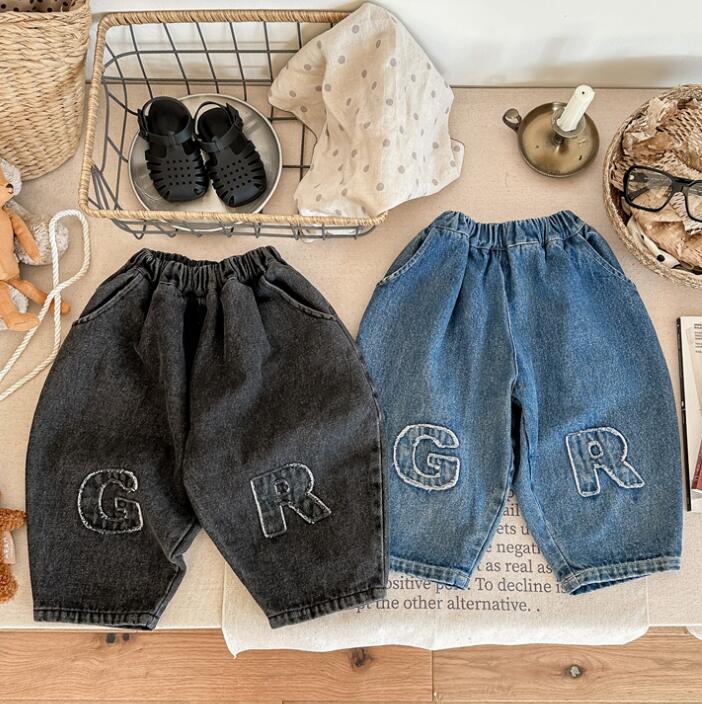 子供服★ボトムス★ズボン★ジーンズ★キッズ★男女兼用★韓国風子供服★デニム★2色★80-130CM