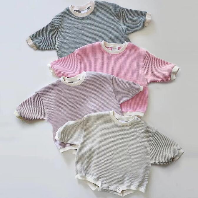 子供服★ロンパース★連体服★長袖★韓国風子供服★ベビー★無地★3色★66-90CM