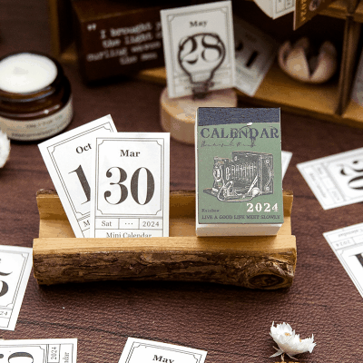 インテリア 始業 新学期 ペーパー素材紙 アンティーク カレンダ イラスト 365枚入