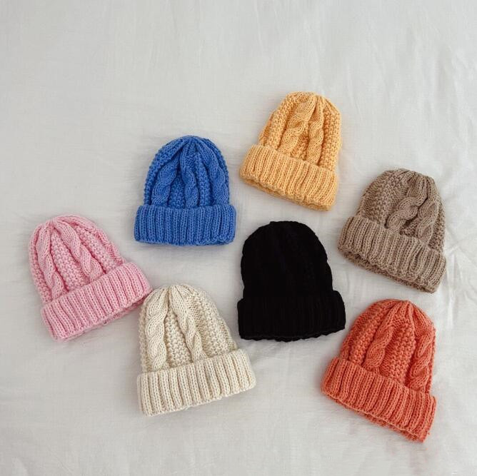 「2023秋冬」子供用★帽子★キッズ★ベビー★韓国風★ニット帽子★男女兼用★毛糸★7色