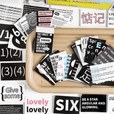 カフェ風 Y2K ステッカー シール sweetcool ラベル 文字数字 イラスト 50枚入