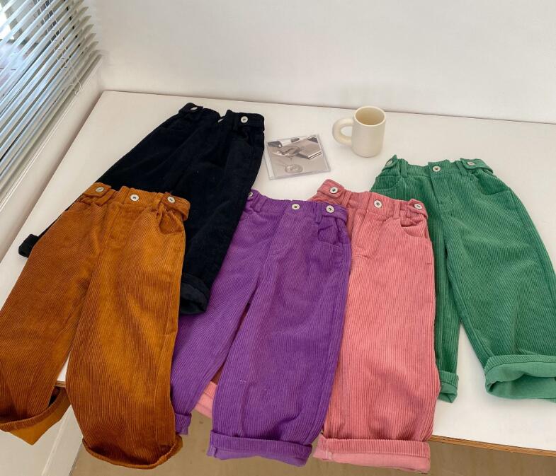 2023★春秋新作★韓国風子供服★ズボン★コーデュロイ★5色90-150CM