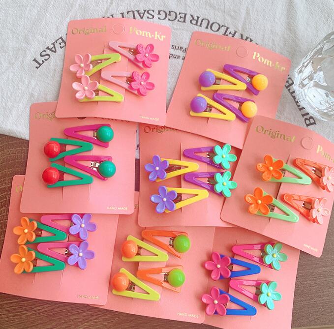 髪飾り★まとめ髪用★ヘアアクセサリー★子供用★キッズ★ヘアピン★4枚入り★可愛い★多色