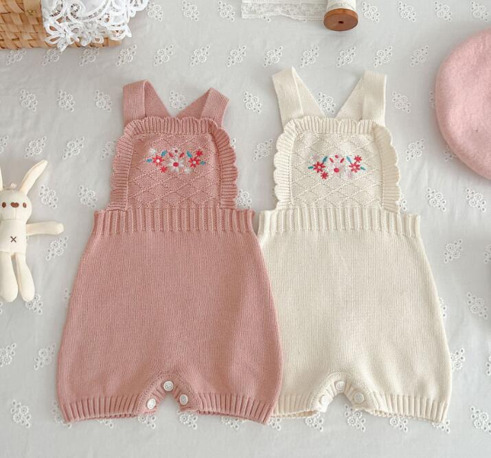 2023秋新品★ベビー服　ニットサロペット　ロンパース★66-100cm★2色