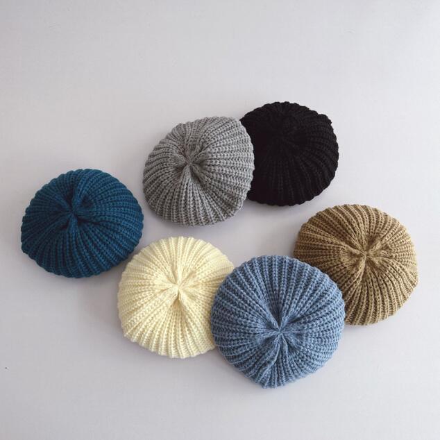 「2023秋冬」子供用★帽子★防寒★ベレー帽★男女兼用★無地★ニット帽子★6色