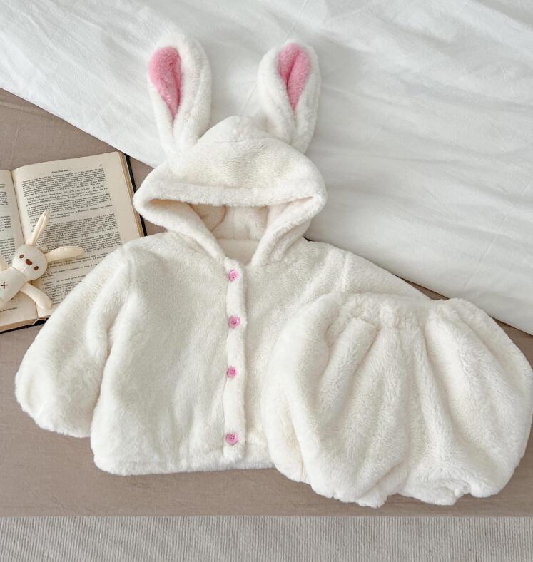 2023冬新作★子供服　ふわふわセットアップ73-110cm★