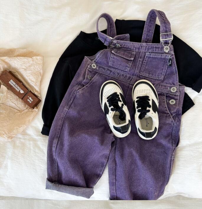 2023新品秋★子供服　デニムサロペット★90-160cm★