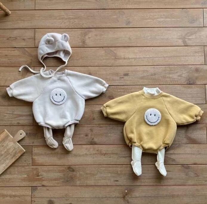 2023★秋冬新作★韓国風ベビー服★ロンパース★裏起毛★2色66-90CM