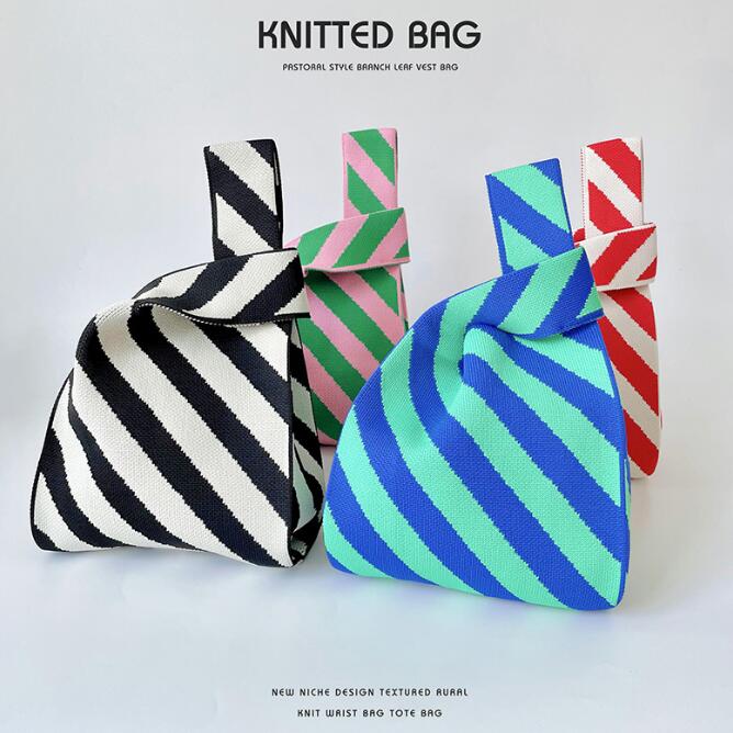 バッグ★レディース★トートバッグ★ハンドバッグ★ニットバッグ★大容量★4色