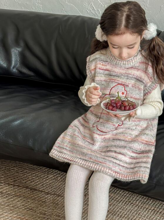 2023秋冬新品★子供服　ニットワンピース★90-150cm★