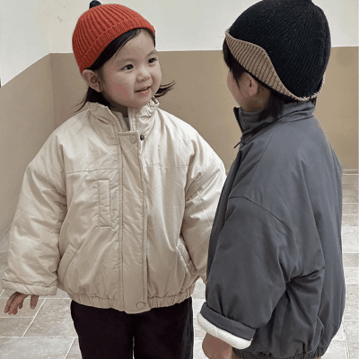 秋冬新作 ナチュラル系 ユニセックス ジャケット 裏ボア裏起毛 厚手 綿入れ上着 キルティング 80-150