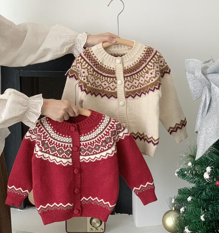 2023秋冬★子供服　クリスマス服　カーディガン★73-120cm★2色