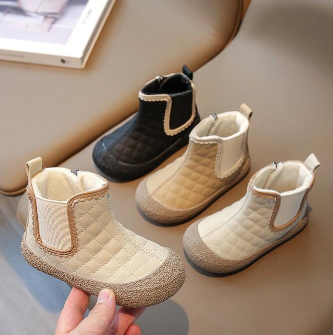 靴★子供靴★キッズ靴★シューズ★キッズ女の子★ショートブーツ★裏起毛★3色「21-30#」