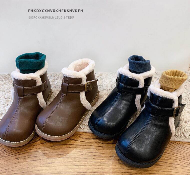 2023秋冬★子供靴★シューズ★ふわふわブーツ★タグ21-30★2色