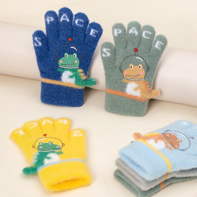 手袋★子供用手袋★男女兼用★防寒★キッズ★暖かい★ダイナソー★5色