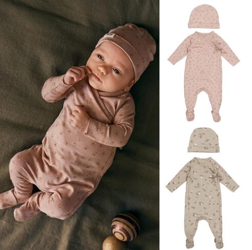 2023秋★ベビー服連体服+帽子★80/90★2色