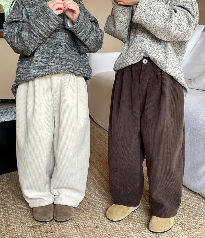 2023★秋冬新作★韓国風子供服★ズボン★裏起毛★コーデュロイ★2色90-140CM