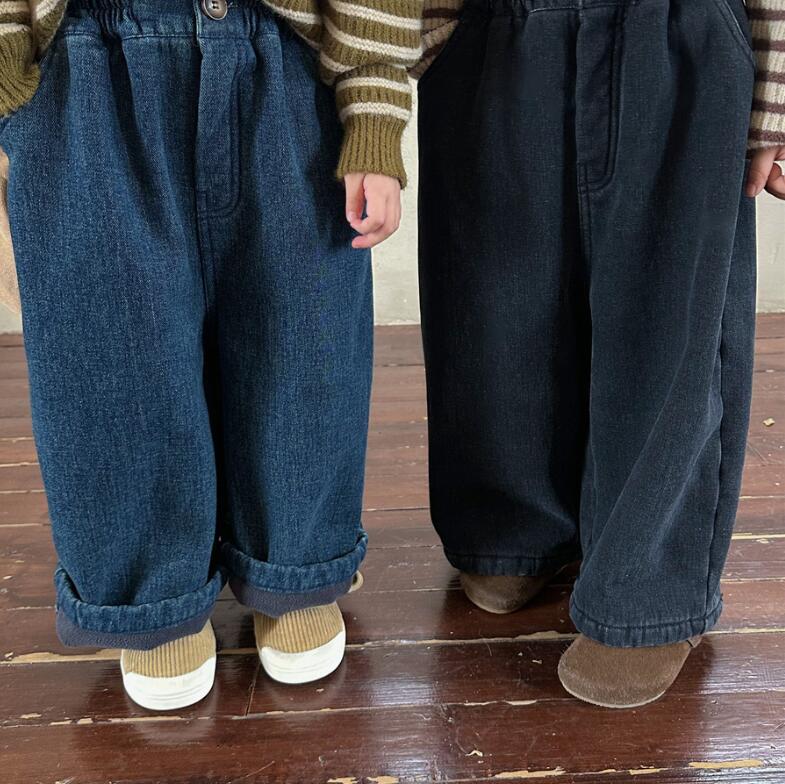 2023★秋冬新作★韓国風子供服★ジーンズ★厚手★2色80-140CM
