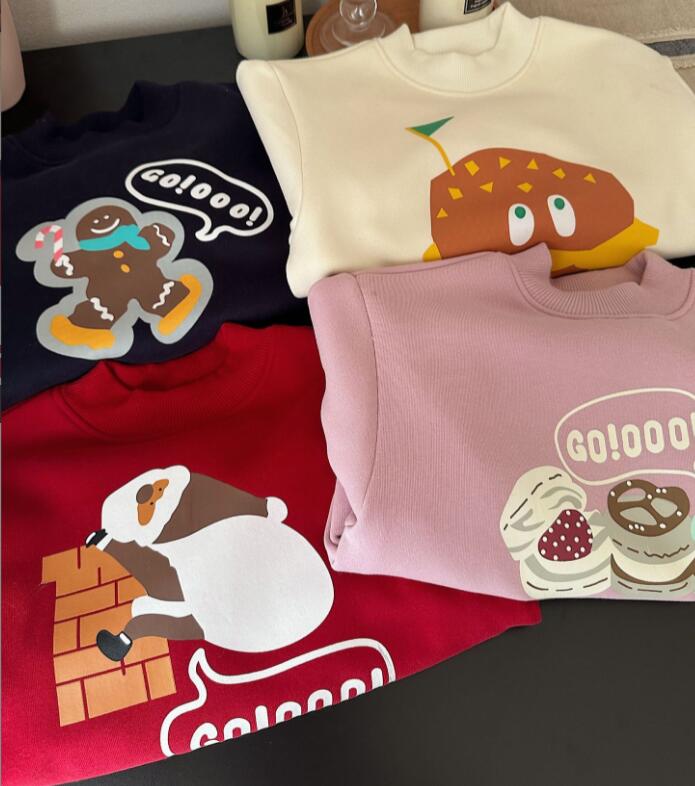 2023★秋冬新作★韓国風子供服★トレーナー★裏起毛★4色90-140CM