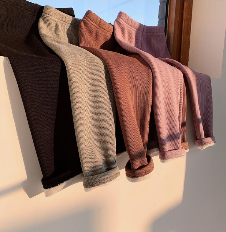 2023★秋冬新作★韓国風子供服★ズボン★裏起毛★厚手★4色90-140CM