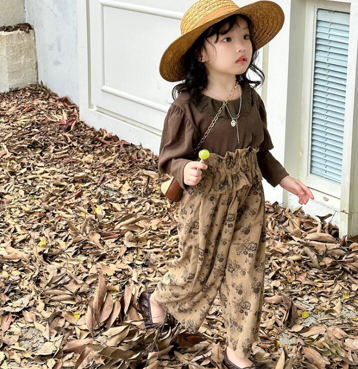 2023★春秋新作★韓国風子供服★トップス★ズボン★分けて販売★2色5-13