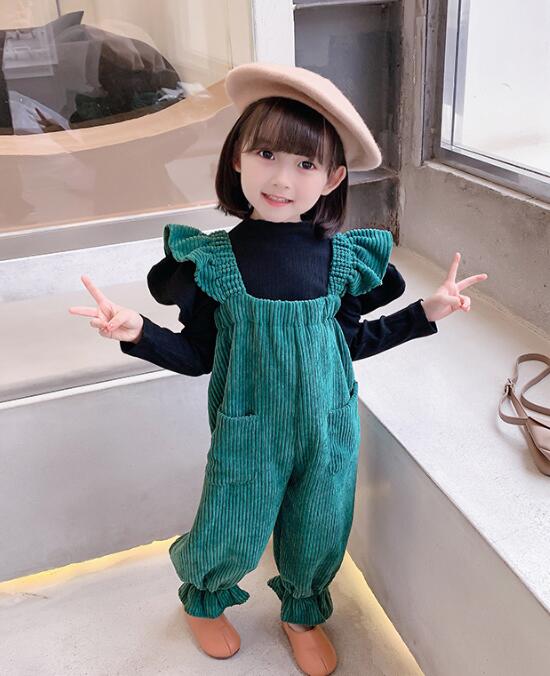 2023★秋冬新作★韓国風子供服★トップス★サロペット★コーデュロイ★3色7-15