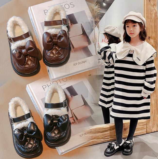 靴★子供靴★シューズ★キッズ女の子★裏起毛★可愛い★2色★26-36#