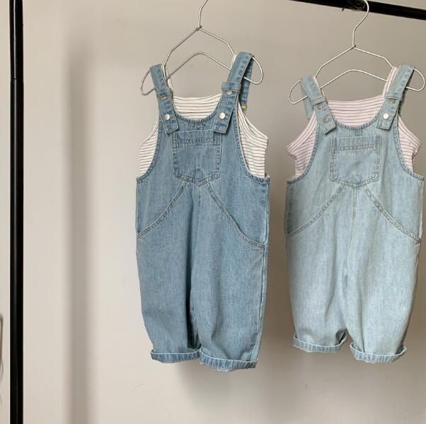 子供服★サロペット★デニム★袖なし★キッズ★男女兼用★韓国風子供服★2色★80-130CM