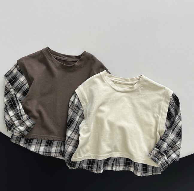 子供服★トップス★Tシャツ★キッズ★男女兼用★韓国風子供服★長袖★2色★80-130CM
