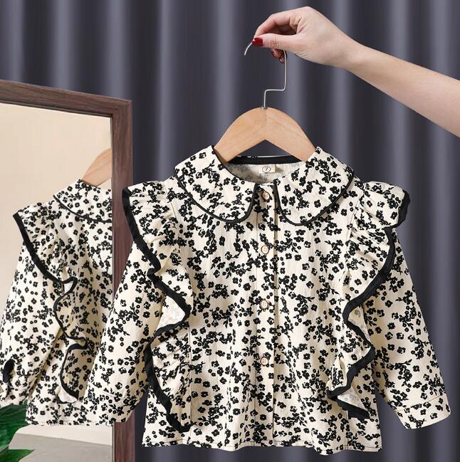 子供服★トップス★長袖シャツ★花柄★韓国風子供服★キッズ女の子★80-130CM