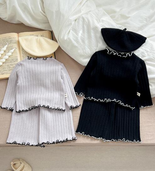 「2024」子供服★トップス+ズボン★セットアップ★韓国風子供服★部屋着★2色★73-110CM