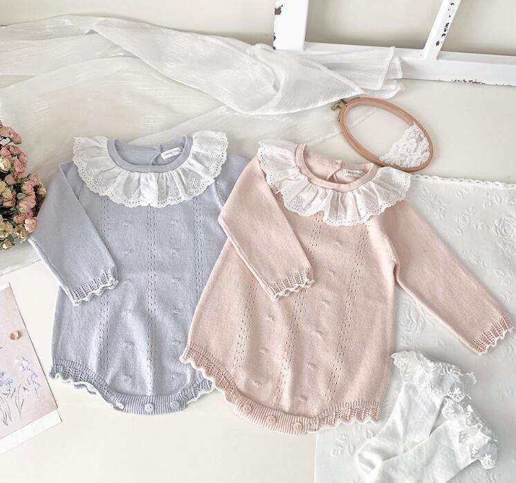 2024春新品Cu★ベビー服★ニットロンパース★66-90cm★2色