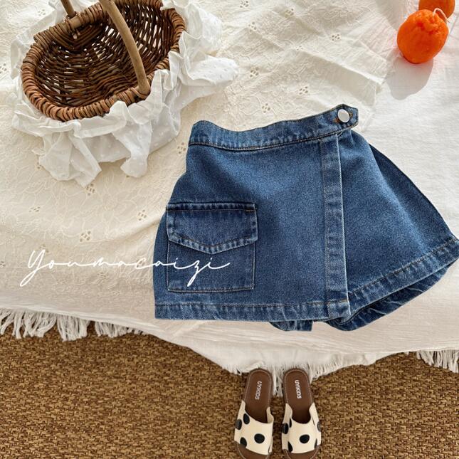 「2024」子供服★ボトムス★デニム★キュロット★韓国風子供服★キッズ女の子★80-130CM