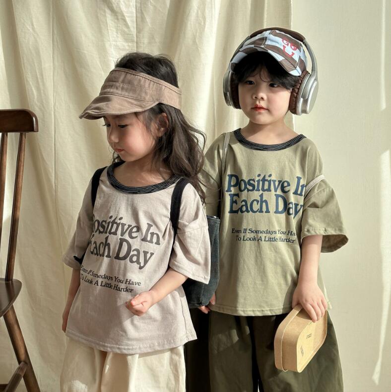 2024★春夏新作★韓国風子供服★Tシャツ★トップス★2色80-150CM