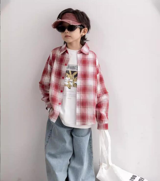 2024★春秋新作★韓国風子供服★シャツ★カジュアル★2色90-150CM