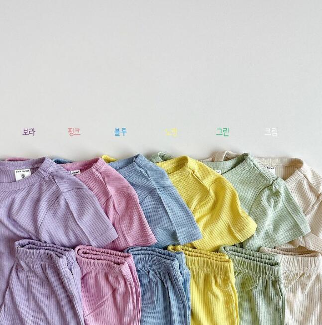 子供服★トップス+パンツ★セットアップ★部屋着★韓国風子供服★キッズ★無地★6色★80-130CM