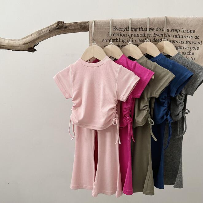 「2024」子供服★Tシャツ+ズボン★キッズ女の子★セットアップ★無地★5色★90-140CM