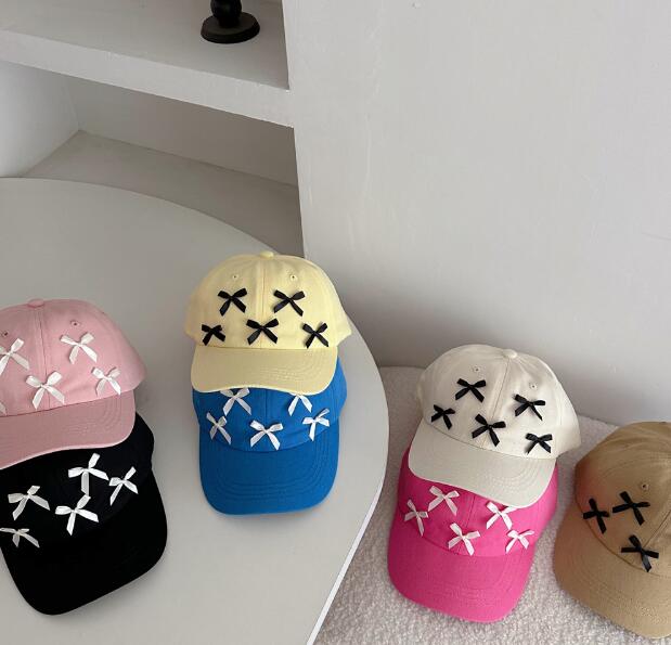 「2024」子供用★帽子★キャップ★キッズ女の子★蝶結び★日焼け防止★野球帽★7色
