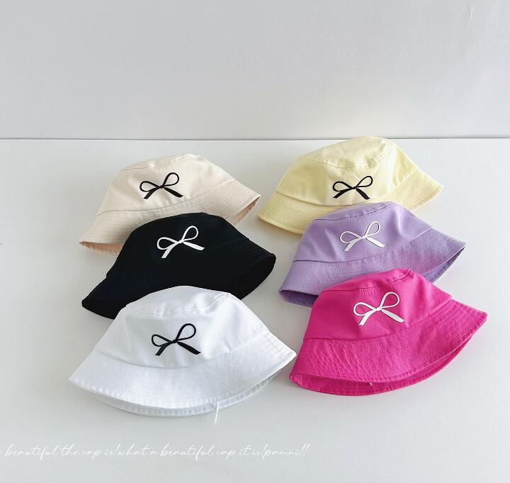 2024年新品★子供用★刺繍蝶結び帽子　ハット★12色選べ